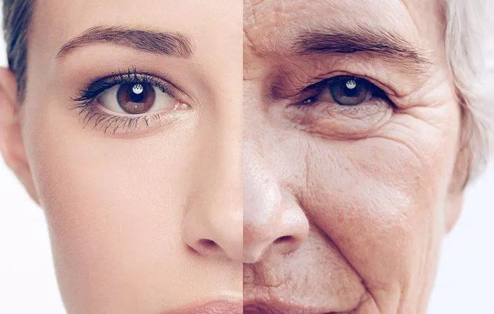 Người trung niên xuất hiện nhiều nếp nhăn do lão hóa (Ảnh: Internet)